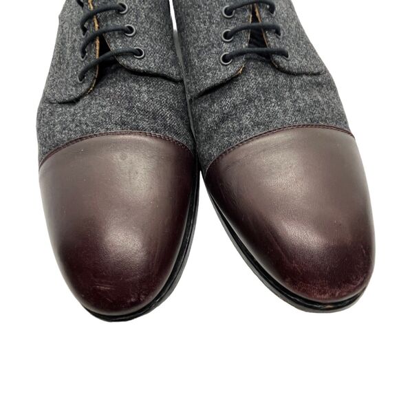 TAFT The Jack Shoe Oxfords Gray Oxblood US 9.5 EU 42 Mens Cap Toe Made in Spain main image 12